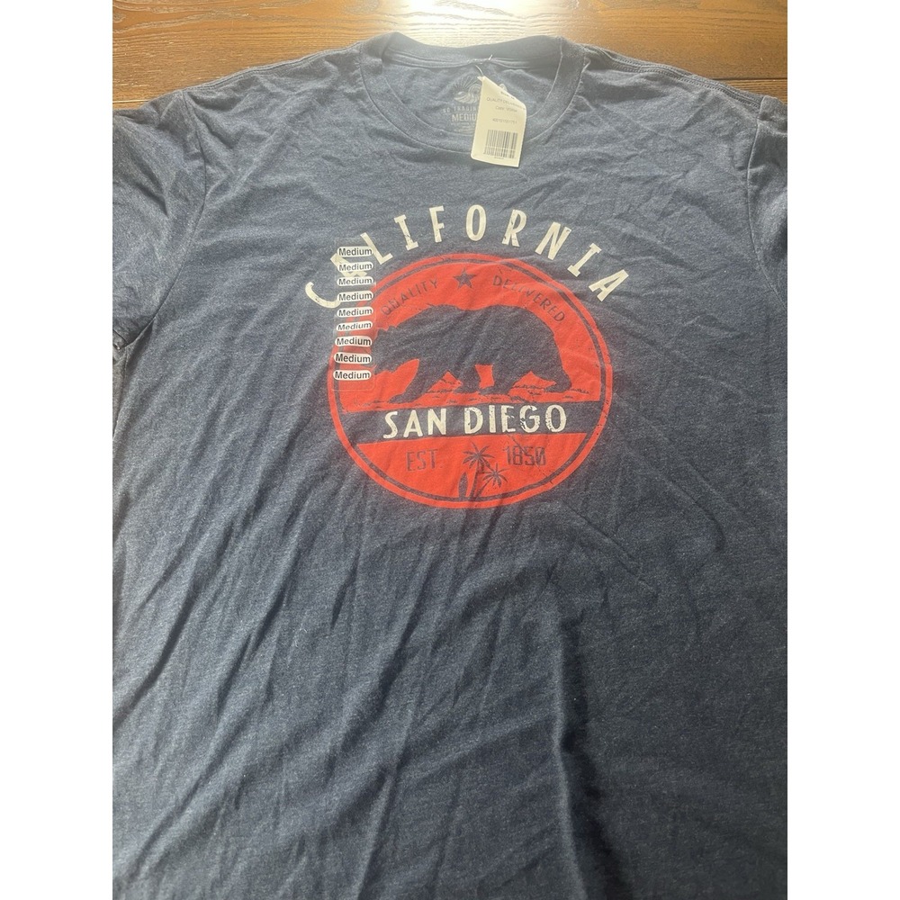 NEW San Diego California Mens Short Sleeve  T-shirt Adult Medium Gray NWT